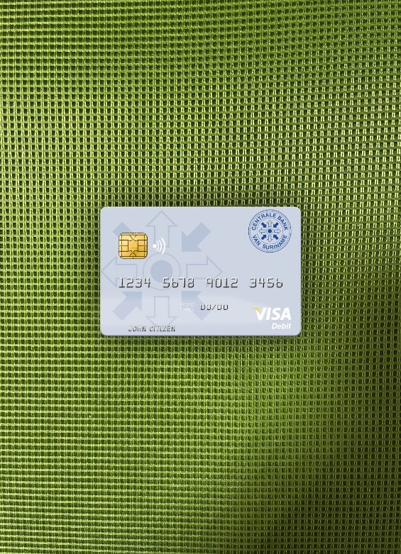 Download Suriname Centrale Bank van Suriname visa debit card photolook front Photoshop template